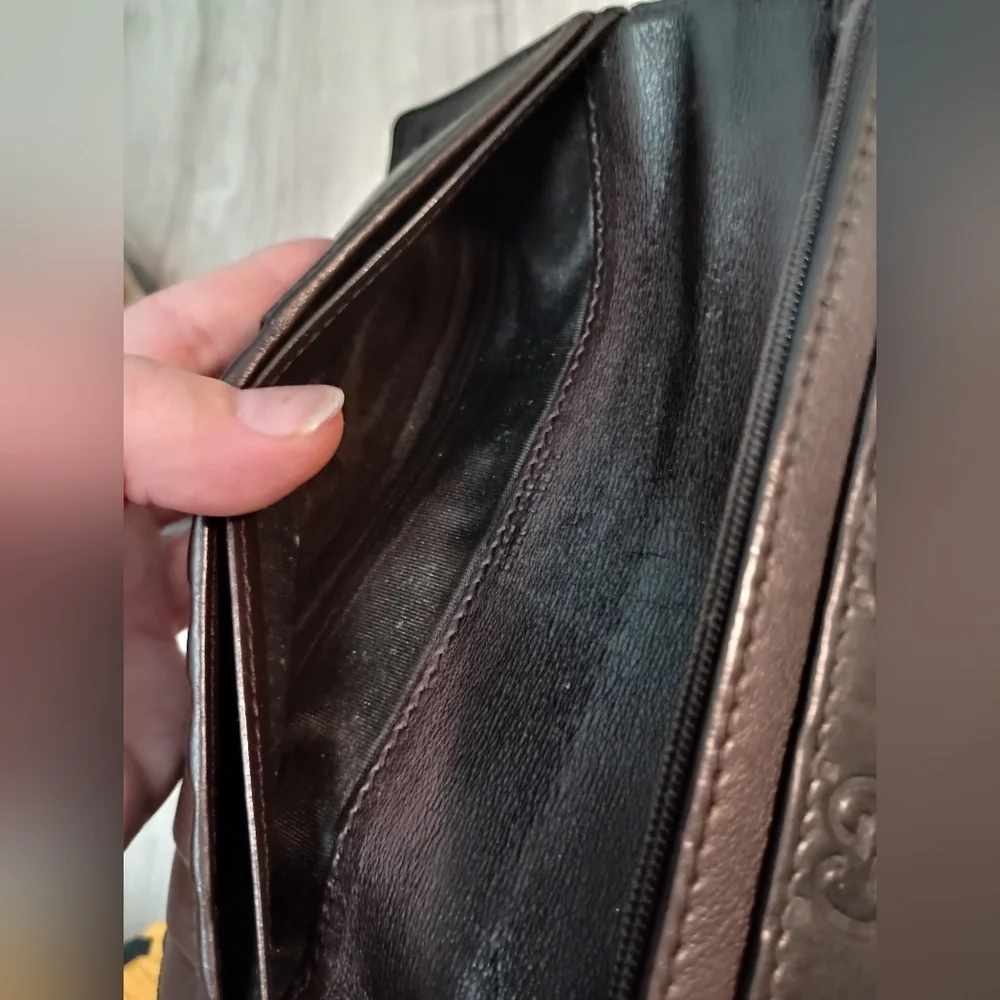 Bi-fold long wallet Hook Brown leather - Picture 8 of 11